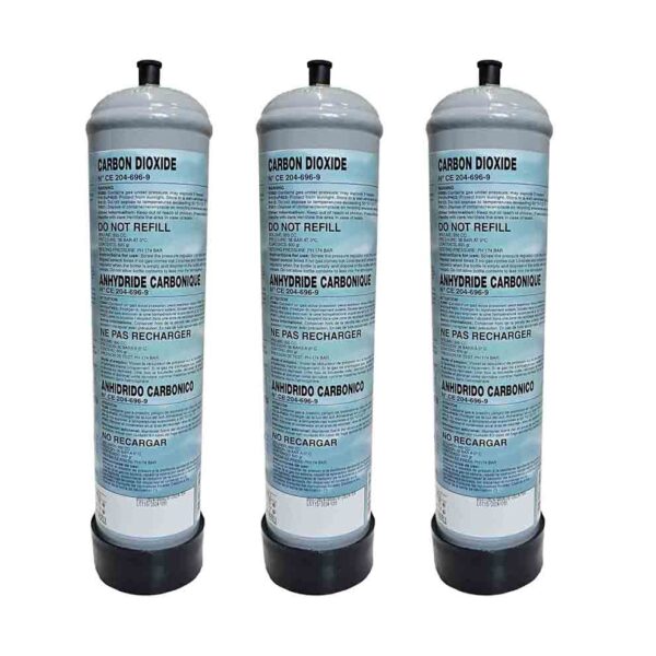 3 Bombole Co2 Monouso 600gr. Per Acquari Con Attacco M10x1