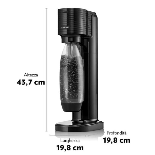 Gasatore Sodastream Gaia Nero Misure