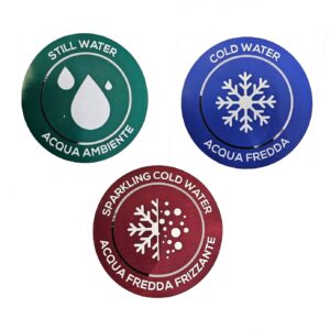 70x70 medallion stickers for water dispensing columns