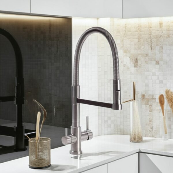 Rubinetto miscelatore 3 vie acciaio Inox 3302 in cucina